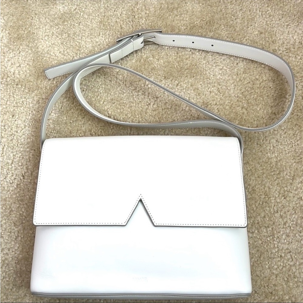 White Vince leather crossbody bag